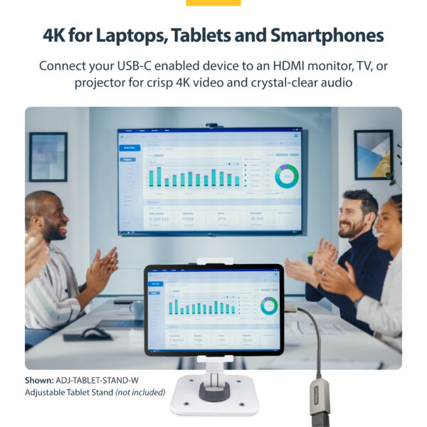 StarTech.com USB-C to HDMI Adapter, 4K 60Hz Video, HDR10, USB-C to StarTech.com USB-C to HDMI Adapter, 4K 60Hz Video, HDR10, USB-C to