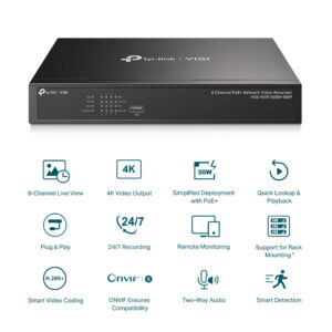 TP-Link VIGI 8 Channel PoE+ Network Video Recorder