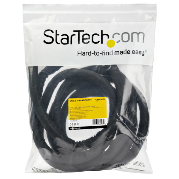 StarTech.com 15' (4.6m) Cable Management Sleeve - Flexible Coiled