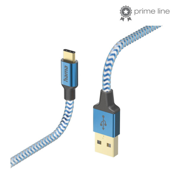 101406839_1622007367.jpg Hama Reflective USB cable USB 2.0 1.5 m USB A USB C 0.48 Gbit/s Blue