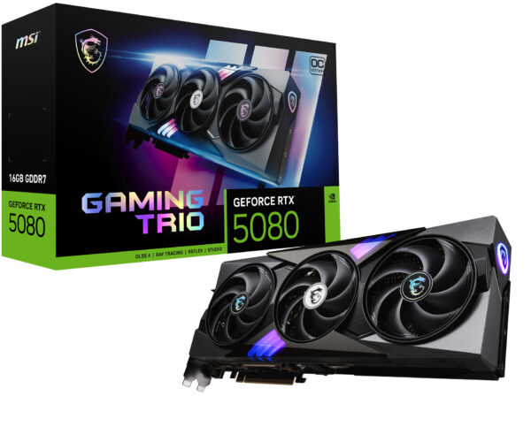 1c4ea69a281869bc65aa2559ee8570169b063320-1.jpg MSI GAMING GEFORCE RTX 5080 16G TRIO OC graphics card NVIDIA 16 GB GDDR7