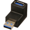 Lindy USB 3.2 90 Degree Down Type A Male to A Female Right Angle Adapter
