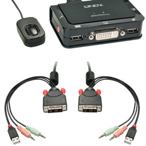 23154276_0422505276.jpg Lindy 2 Port DVI-D Single Link, USB 2.0 and Audio KVM Switch Compact
