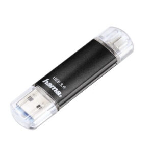 26988062-5671.jpg Hama Laeta Twin USB Flash Drive, USB 3.0, 128 GB, 40 MB/s, black
