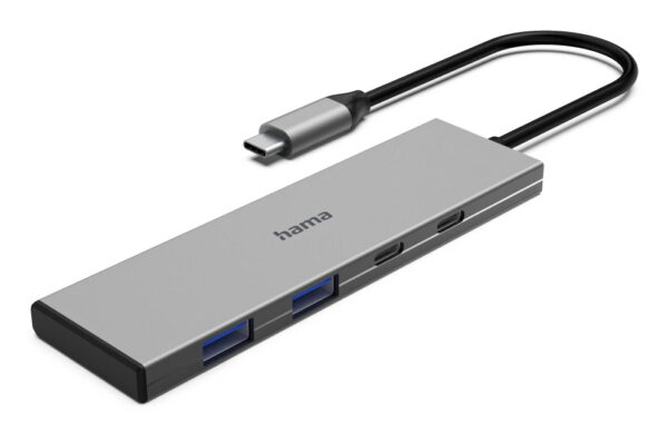 2c831a47f3531a967455a00523a4788e4ee13e81.jpg Hama USB-C hub, 4 Ports, 2x USB-A, 2x USB-C, USB 3.2 Gen2, 10 Gbit/s, PD, aluminium