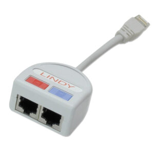 Lindy Shielded Port Doubler, 1 x 10/100Base-T + 1 x Voice/Token Ring to 1 Port