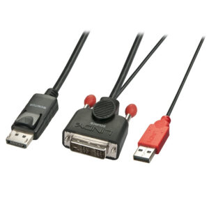 37015877_4395734840.jpg Lindy 3m DVI-D (with USB) to DP Active Adapter Cable, Black