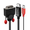 Lindy 0.5m DVI-D (with USB) to DP Active Adapter Cable, Black