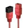 Lindy 1m IEC C19 to C20 Extension Cable, Red