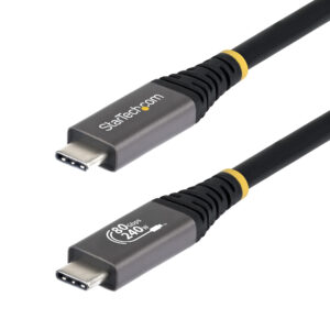 StarTech.com 1m (3ft) USB4 Cable, 80Gbps, USB-IF Certified USB-C Cable, 240W PD, 8K 120Hz/4K 240Hz DP2.1 DP80, TPE Jacket, Thunderbolt 4 Compatible - Black USB-C Cord