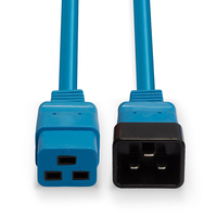 Lindy 3m IEC C19 to C20 Extension Cable, Blue
