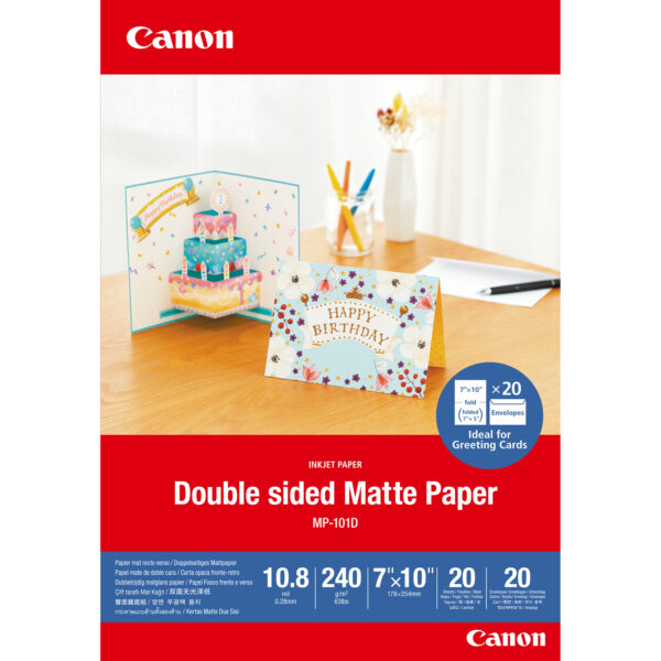 Canon MP-101D Double-sided Matte Paper, 7"x10", 20 sheets Canon MP-101D Double-sided Matte Paper, 7"x10", 20 sheets