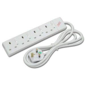 4851386_7097546434.jpg Lindy 2m 4-Way Individually Switched UK Mains Power Strips, White