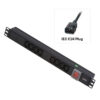 Lindy 1U 8 Way IEC Sockets, Horizontal PDU with 3m IEC Mains Cable