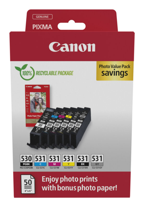Canon PGI-530/CLI-531 PVP ink cartridge 6 pc(s) Original Black, Cyan,