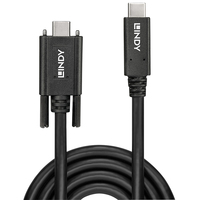 Lindy Dual Screw USB cable USB 3.2 Gen 2 (3.1 Gen 2) 1 m USB C Black