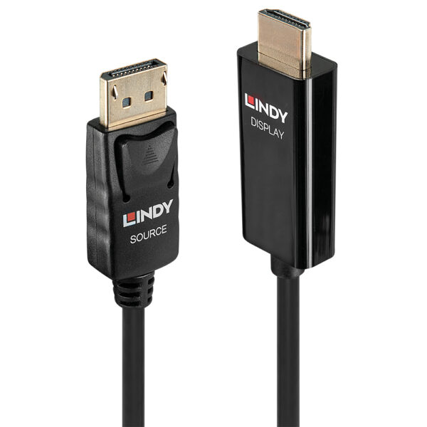 Lindy 40916 video cable adapter 2 m HDMI Type A (Standard) DisplayPort Black