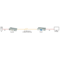 Lindy 300m Fibre Optic DVI-D Single Link, RS232 Extender