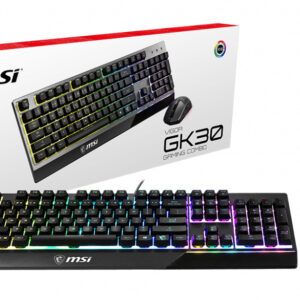 MSI VIGOR GK30 COMBO RGB MEMchanical Gaming Keyboard + Clutch GM11 Gaming Mouse ' UK Layout, 6-Zone RGB Lighting Keyboard, Dual-Zone RGB Lighting Mouse, 5000 DPI Optical Sensor, RGB Mystic Light'