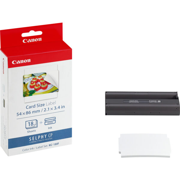Canon KC-18IF Colour Ink + 54 x 86 mm Sticker Paper Set, 18 Sheets Canon KC-18IF Colour Ink + 54 x 86 mm Sticker Paper Set, 18 Sheets