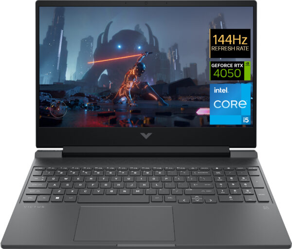 HP Victus Gaming Victus 15-fa1007na Intel® Core™ i5 i5-12500H Laptop 39.6 cm (15.6") Full HD 16 GB DDR4-SDRAM 512 GB SSD NVIDIA GeForce RTX 4050 Wi-Fi 6E (802.11ax) Windows 11 Home Black