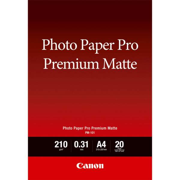 Canon PM-101 Premium Matte Photo Paper A4 - 20 Sheets Canon PM-101 Premium Matte Photo Paper A4 - 20 Sheets
