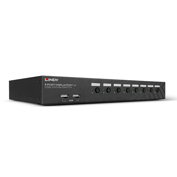 94588746_2651200193-1.jpg Lindy 8 Port DisplayPort 1.2, USB 2.0 and Audio KVM Switch