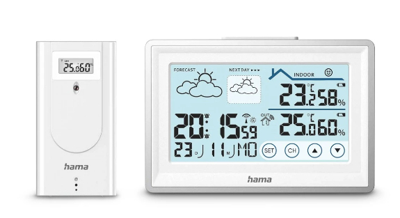 Hama 00222228 digital weather station White Battery