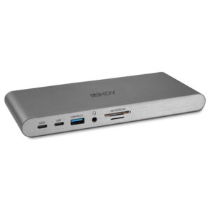 98157748_4614293540.jpg Lindy DST-Pro 5K XT, USB-C Laptop Docking Station with Triple Display (4K) or Single Display (5K) and 100W Pass-Through Charging