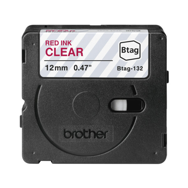 Brother BTAG-132 label-making tape Red on transparent Brother BTAG-132 label-making tape Red on transparent