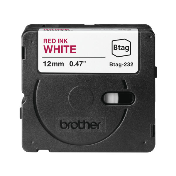 Brother BTAG-232 label-making tape Red on white Brother BTAG-232 label-making tape Red on white