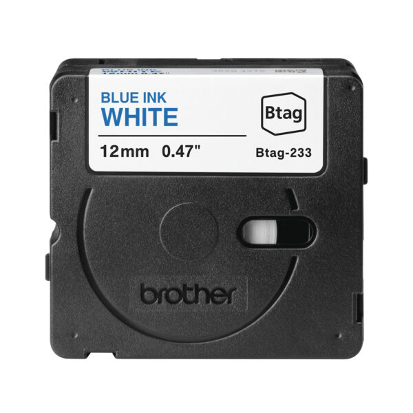 Brother BTAG-233 label-making tape Blue on white Brother BTAG-233 label-making tape Blue on white