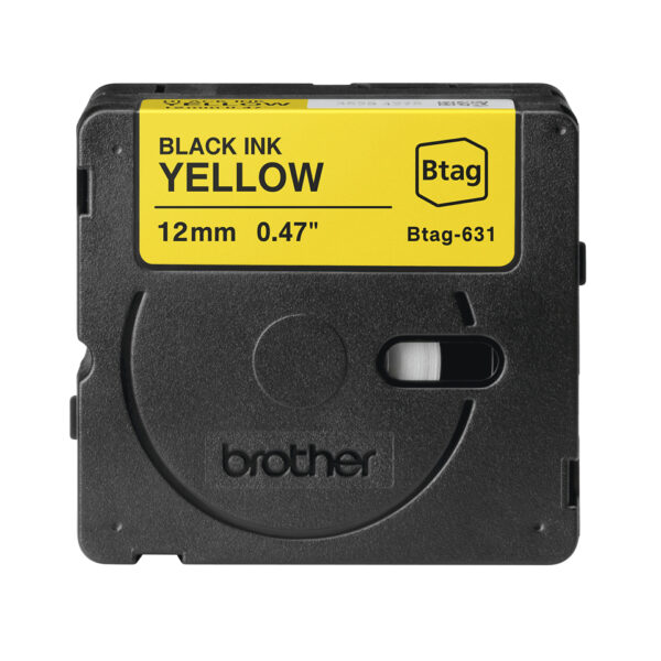 Brother BTAG-631 label-making tape Black on yellow Brother BTAG-233 label-making tape Blue on white