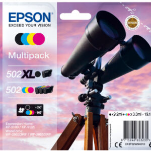 Epson 502 XL ink cartridge 4 pc(s) Original High (XL) Yield Black, Epson 502 XL ink cartridge 4 pc(s) Original High (XL) Yield Black,