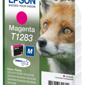 Epson Fox Singlepack Magenta T1283 DURABrite Ultra Ink Epson Fox Singlepack Magenta T1283 DURABrite Ultra Ink