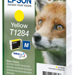 Epson Fox Singlepack Yellow T1284 DURABrite Ultra Ink Epson Fox Singlepack Yellow T1284 DURABrite Ultra Ink