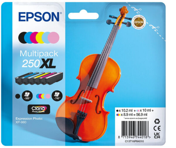 Epson 250XL Violin Claria Photo HD ink cartridge 6 pc(s) Original