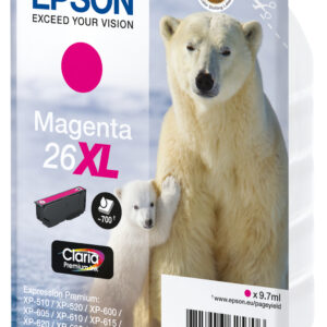 Epson Polar bear Singlepack Magenta 26XL Claria Premium Ink