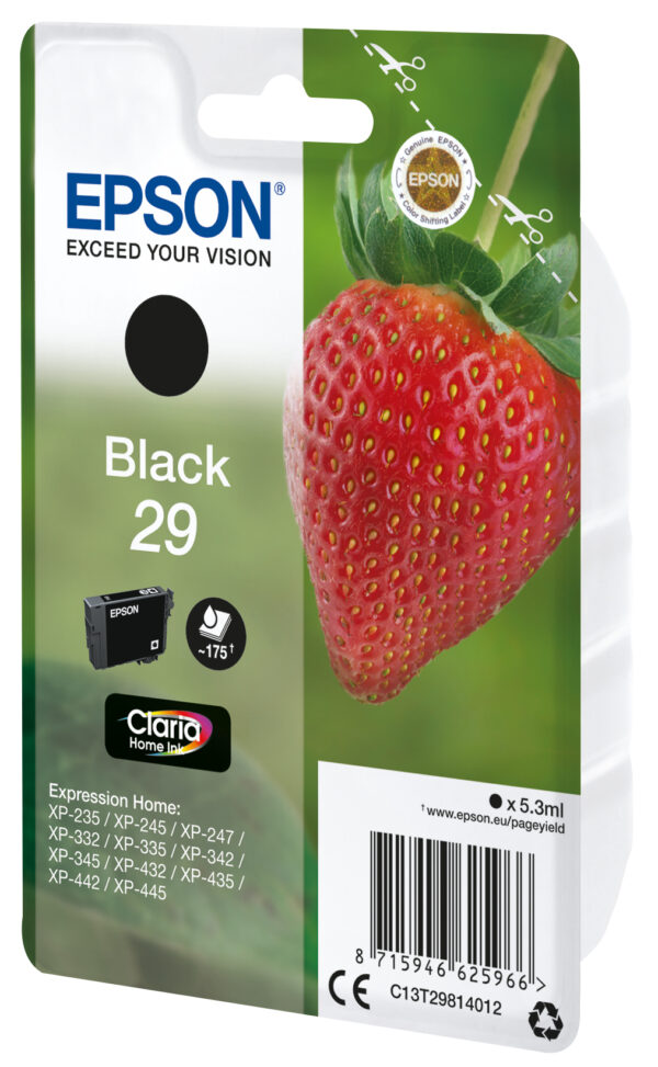 Epson Strawberry Singlepack Black 29 Claria Home Ink Epson Strawberry Singlepack Black 29 Claria Home Ink