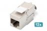 DIGITUS by ASSMANN Shop | CAT 6A Keystone Modul, geschirmt, werkzeugfreier Montageanschluss - 12 Stk.