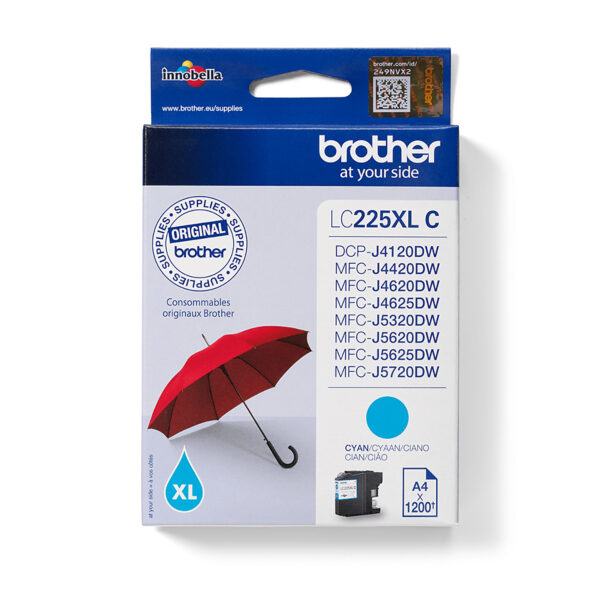 Brother LC225XLC ink cartridge 1 pc(s) Original High (XL) Yield Cyan Brother LC225XLC ink cartridge 1 pc(s) Original High (XL) Yield Cyan