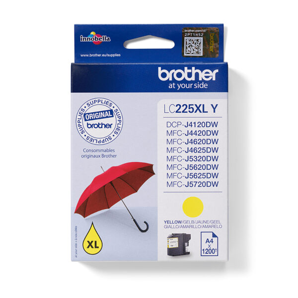 Brother LC225XLY ink cartridge 1 pc(s) Original High (XL) Yield Yellow Brother LC225XLY ink cartridge 1 pc(s) Original High (XL) Yield Yellow