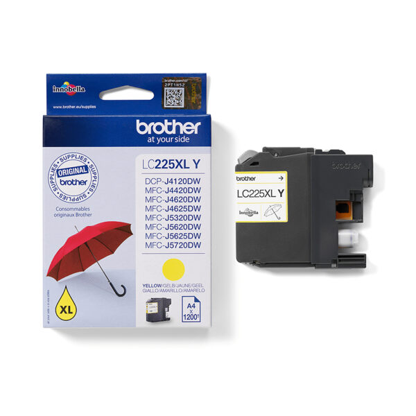 Brother LC225XLY ink cartridge 1 pc(s) Original High (XL) Yield Yellow Brother LC225XLY ink cartridge 1 pc(s) Original High (XL) Yield Yellow