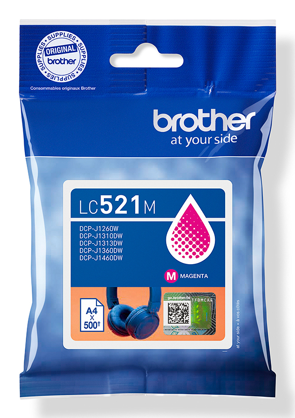 Brother LC521M Genuine Ink Cartridge - Magenta Brother LC521M Genuine Ink Cartridge - Magenta