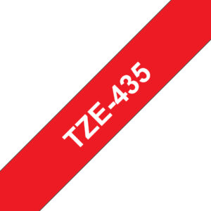 Brother TZE-435 label-making tape White on red Brother TZE-435 label-making tape White on red