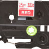 Brother TZE-435 label-making tape White on red