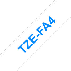 Brother TZE-FA4 label-making tape Blue on white Brother TZE-FA4 label-making tape Blue on white