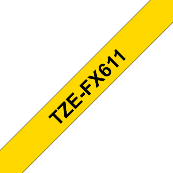Brother TZE-FX611 label-making tape Black on yellow Brother TZE-FX611 label-making tape Black on yellow