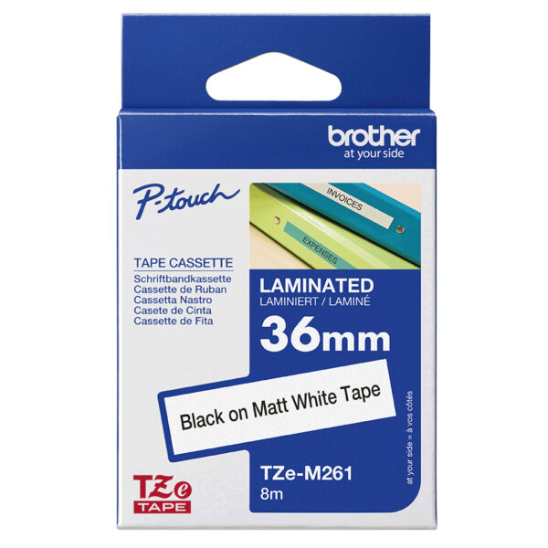 Brother TZE-M261 label-making tape Black on white