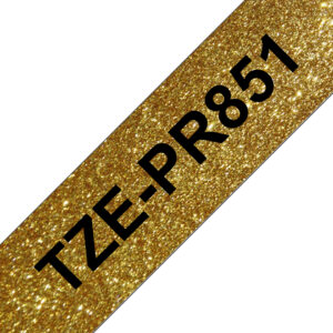 Brother TZE-PR851 label-making tape Black on gold Brother TZE-PR851 label-making tape Black on gold